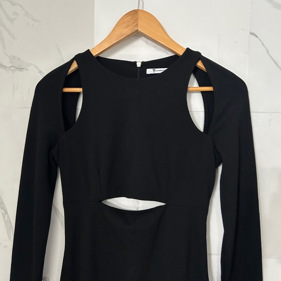 Alexander Wang Black Long Sleeve Cutout Midi Sheath Dress - Picture 9 of 9